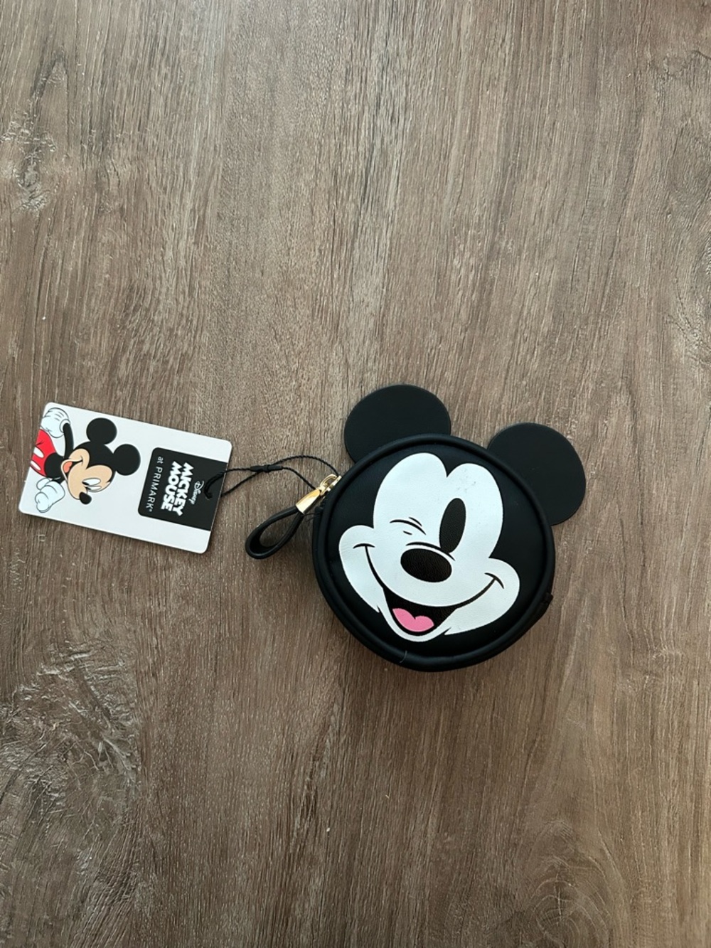 NWT Mickey Mouse Black Coin Purse with Wrist Strap